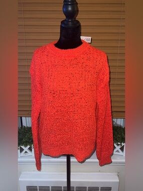Women’s Long Sleeve Crewneck Pullover Sweater Red Size M A New Day NWT